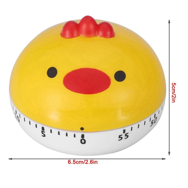 (Amarillo Chick) ABS Lindo Temporizador Mecánico Perfecto Atractivo 55-60 Minutos