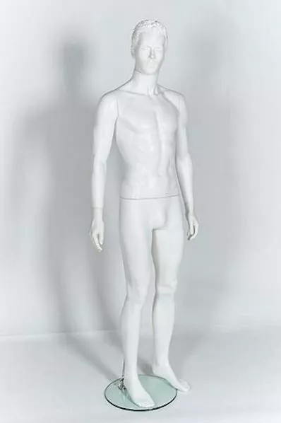 Full Male Matt White Mannequin Moulded Hair Retail Display Shop Fittings