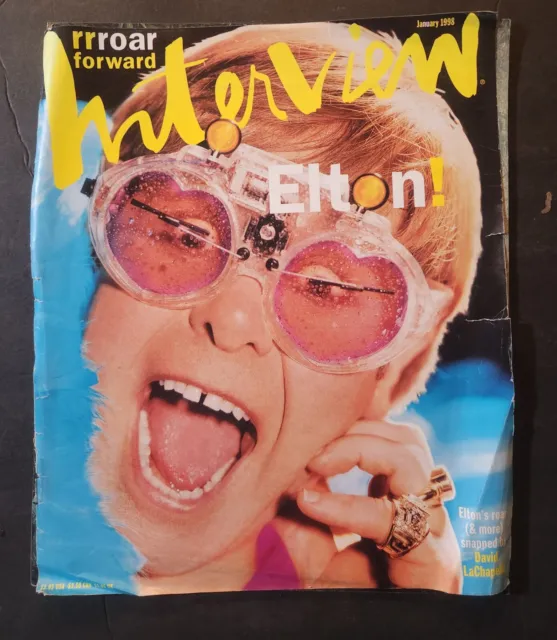 Andy Warhols Interview Magazine Jan 1998 Elton John- Fashion ~ Art ~ Music