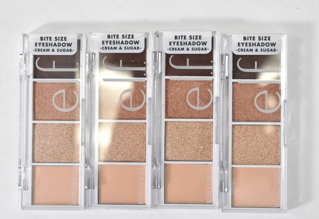 Lot of 4 e.l.f. Bite Size Eyeshade Cream & Sugar Palettes .012oz Makeup Quad
