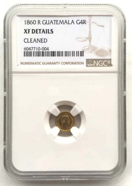 Guatemala 1860 Carrera 4 Reales NGC Gold Coin