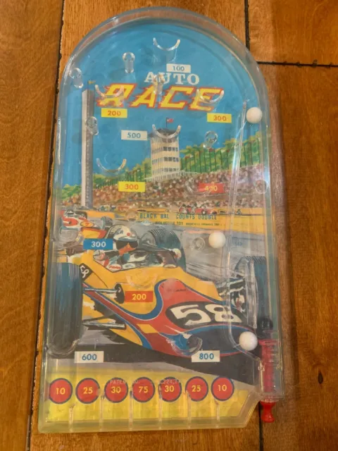 Vintage Auto Race Tin Metal Pinball Game Wolverine Toy Company