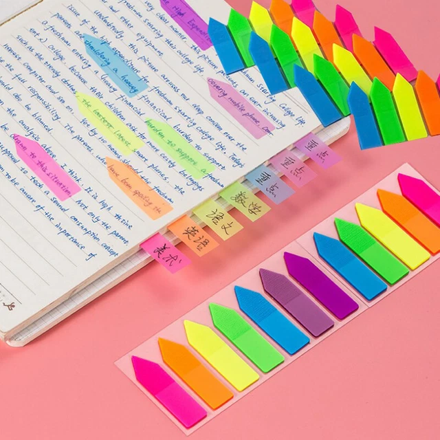 100 Sheets Arrow Shape Fluorescent paper Self Adhesive Memo Pad Sticky Notes Qo