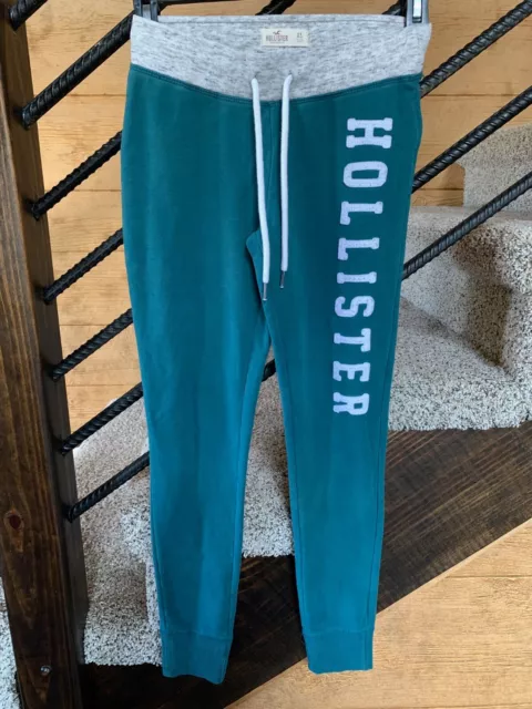 Hollister Women's Size XS Knit Jogger Leggings Green Gray Pants LOGO Slim Fit