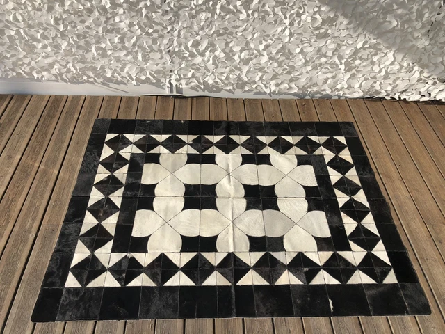 TAPIS de salon, en coton ou peau de vache patchwork