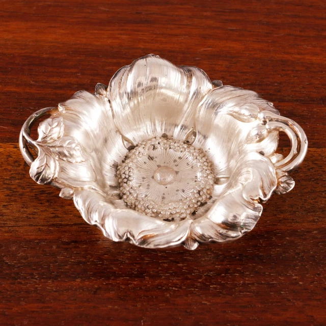 Reed & Barton Art Nouveau Sterling Silver Nut Bowl Les Six Fleurs Wild Rose