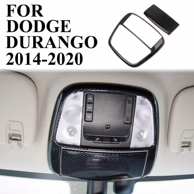 Carbon Fiber Roof Reading Light Lamp Cover Trim Kit for Dodge Durango 2010-2020