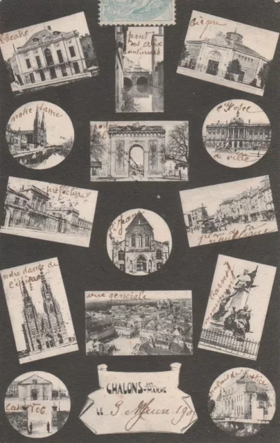 CPA 51  CHALONS sur MARNE  carte multivue