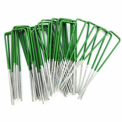 Weed Fabric Galvanised Staples Garden Turf Pins Securing U Pegs Grass Green /Sil