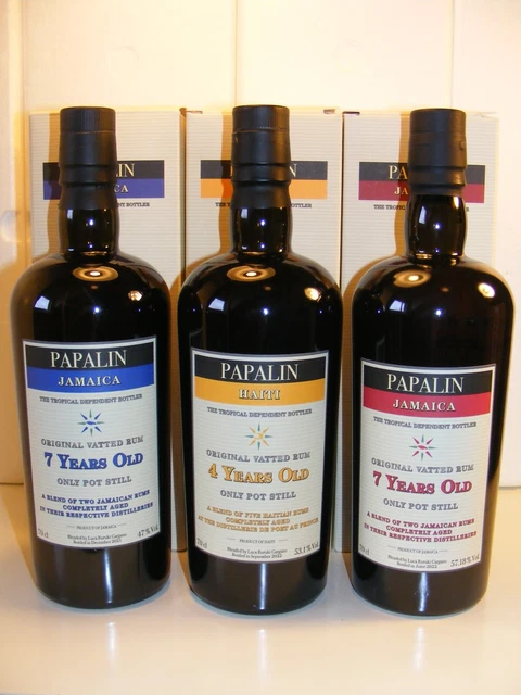 3 RHUM/RUM PAPALIN JAMAICA & HAITI - VELIER (3 x 70cl)