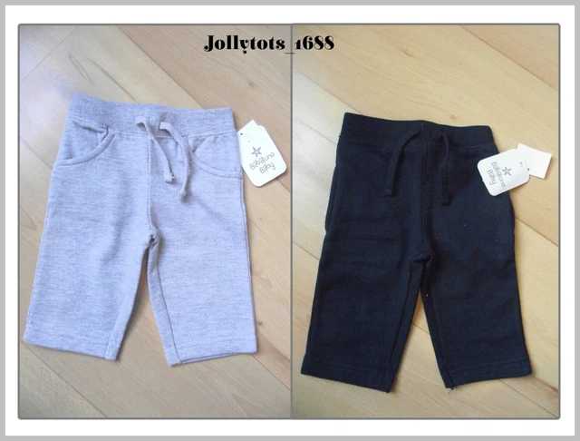Baby Jungen Mädchen Freizeit Jogger marineblau grau weiche Hosenunterseite 0-6 Monate neu mit Etikett