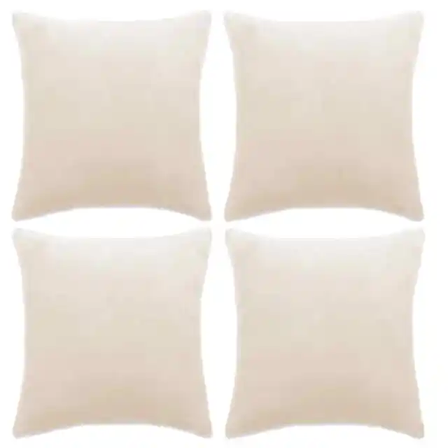 Cushion Covers 4 pcs Velour 50x50 cm Off White