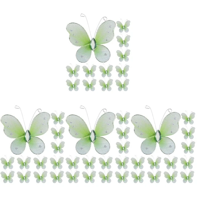 48 uds Pequeña Boda Artesanía Mariposas Adorno Decorativo Mariposas