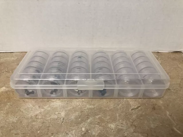 Storage Box Tray 30 Round Stackable Clear with Lot of 18 pairs of Ear Plugs