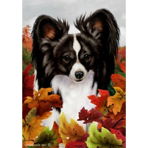 Fall Garden Flag (TB) - Black and White Papillon 130781
