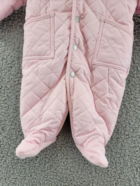 Polo Ralph Lauren Hooded Barn Bunting Baby Girls' 3M Pink Quilted Long Sleeve~ 3