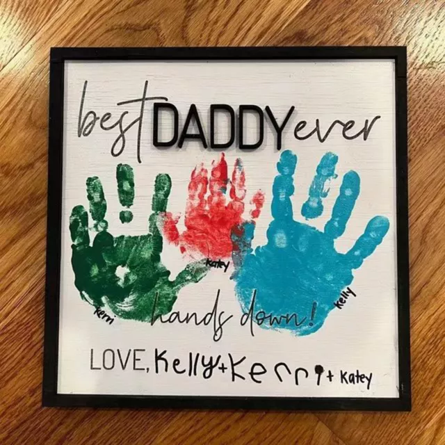 DIY Handprint Sign DIY Fathers Day Sign Custom Fathers Day Gift From Kids