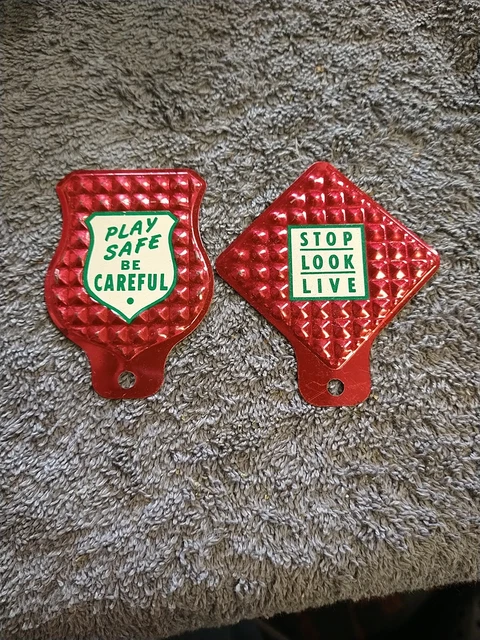 Vintage Stop Look Live Mini License Plate Topper Bicycle Schwinn Stingray NOS Vintage Stop Look Live Mini License Plate Topper Bicycle Schwinn Stingray NOS