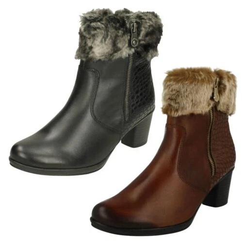 Femmes Remonte Fausse Fourrure Manchette Bottines 'R1585'