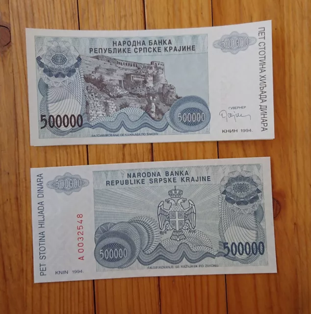 Croatia - Serbian Krajina 500 000 Dinara, 1994, P-R32, UNC