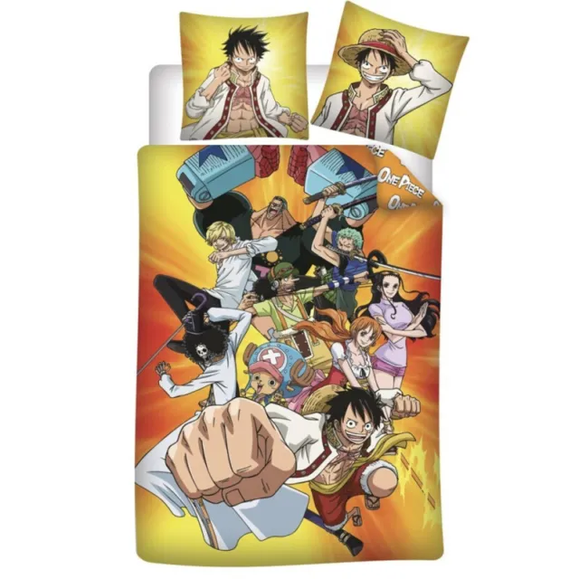 AYMAX - Parure de lit réversible One Piece et tous les personnages - Multicol...