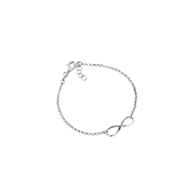 Bracelet symbole infini en argent rhodié