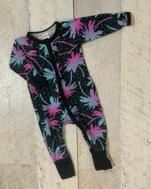 BONDS Baby Sz 3-6 mths , ALLINONE zippy WONDERSUIT - black pink