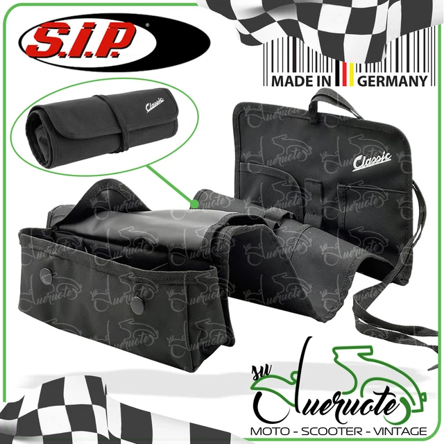 7287 - BORSA VALIGIA PELLE MARRONE 10 LT PER PORTAPACCHI VESPA