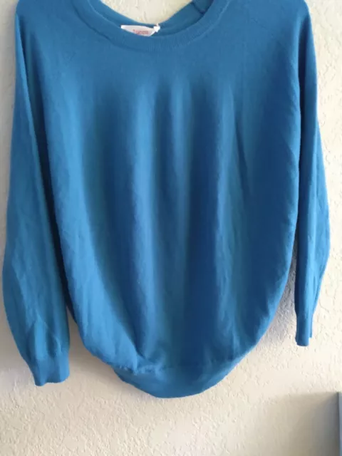 JUCCA Wool, Cashmere Teal Blue Cape - Sz L - NEW with Tags! 3