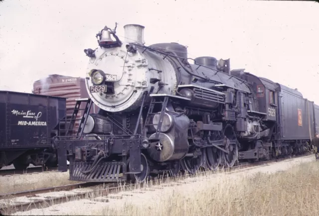 GTW Grand Trunk Western 4-6-2 steam engine Kodachrome original Kodak Slide