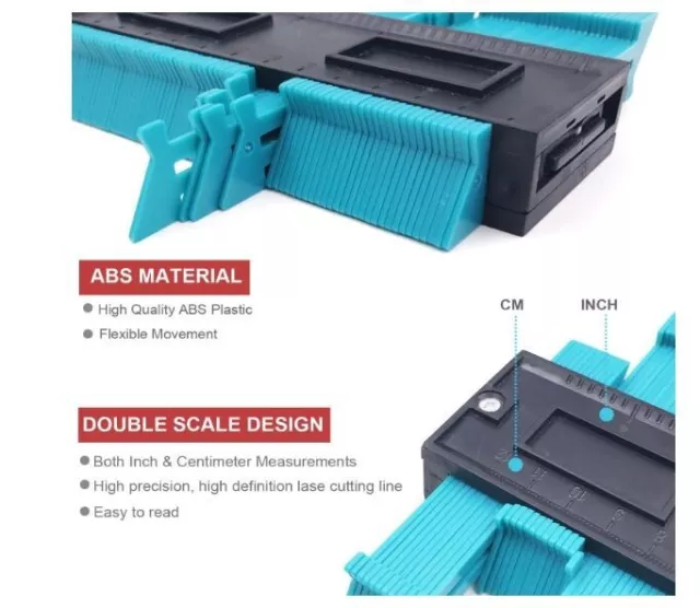 Contour Gauge Duplicator 5 Inch Plastic Profile Copy Gauge Edge Shaping Measure