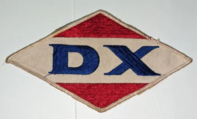 Large 8 inch D-X gasoline Patch  1960's Back of Jacket or Overalls Original