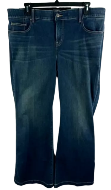 NWT TORRID BLUE denim premium stretch pockets bombshell flare jeans 22R  £5.94 - PicClick UK