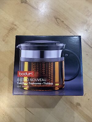 0,5 l Vetro Crema Bodum Assam Tea Press con Manico in Vetro e Coperchio in plastica Colorata 