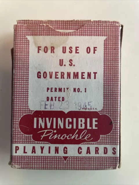 Vintage WWII American Red Cross Pinochle Playing Cards
