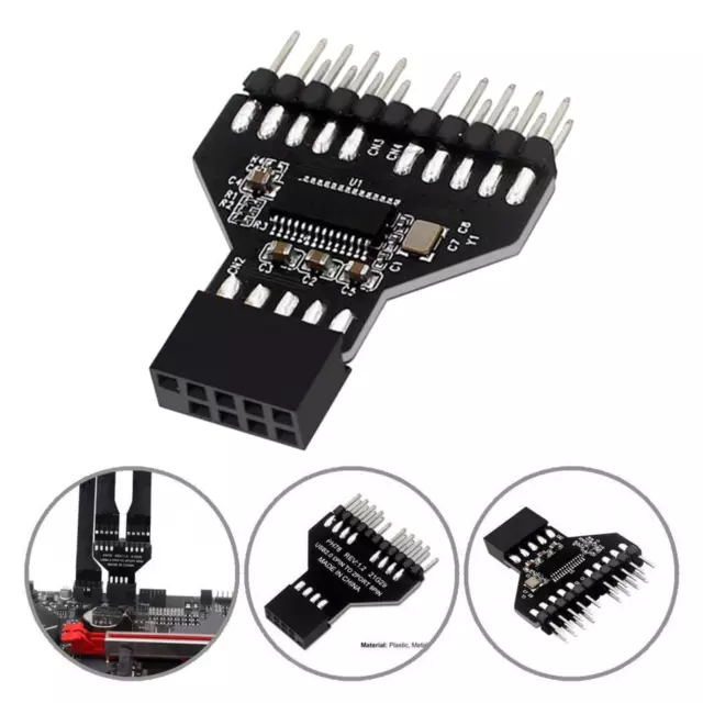 USB2.0 Motherboard 9Pin to Dual 9Pin Male Adapter, 9Pin USB