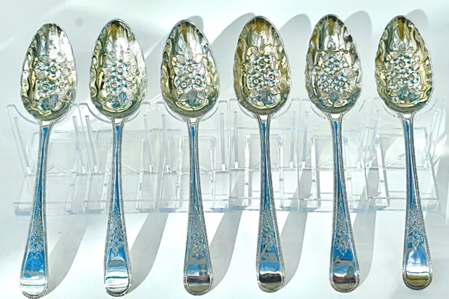 6 Fabulous George lll Solid Sterling Silver Berry Spoons, London 1794 : 441 gram