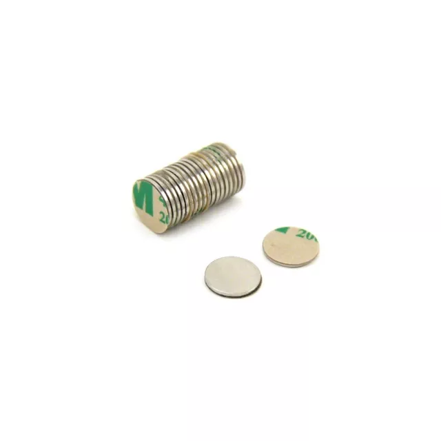 Magnetastico® | 10 Stk. starke selbstklebende Neodym Magnete N52 Scheibe 20x1 mm