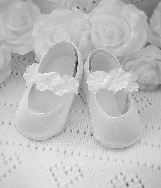 Chaussures ballerines bébé fille mariage baptême cérémonie NEUF 1-3mois poupées