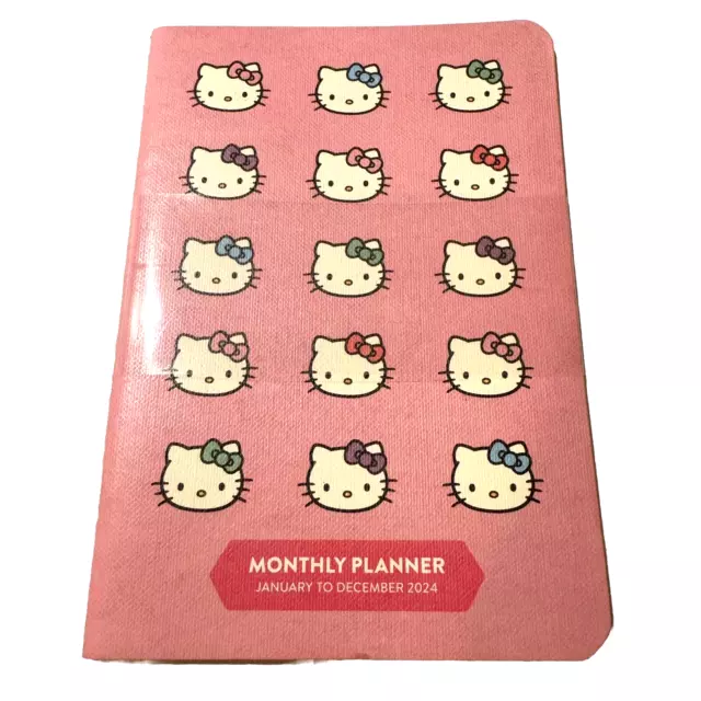 HELLO KITTY 2024 Planner Monthly Calendar Lots of Notes Pages 5x6