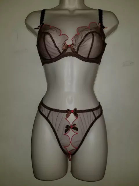 NWT Agent Provocateur Lorna PINK Red Bra 38DD SEXY SHEER NEW