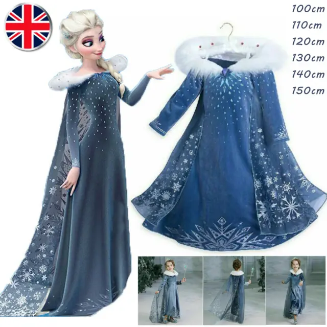 Frozen 2 Elsa Dress Up Girls Fancy Cosplay Kids Costume Party Outfit Kids Gifts-