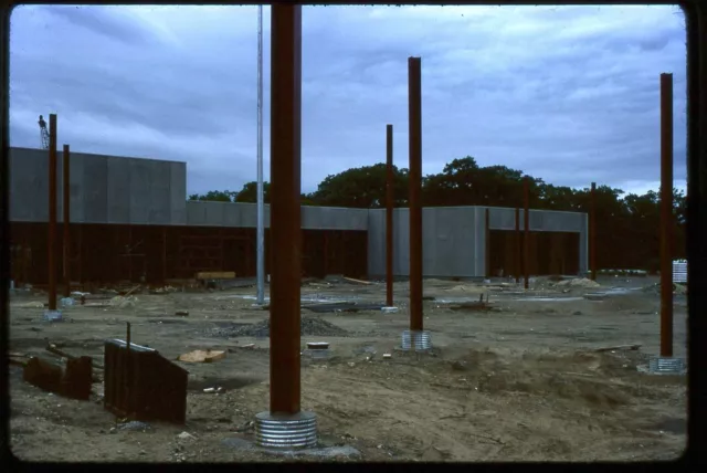 Trolley Slide - Boston MBTA New Riverside Car House Under Construction 1975