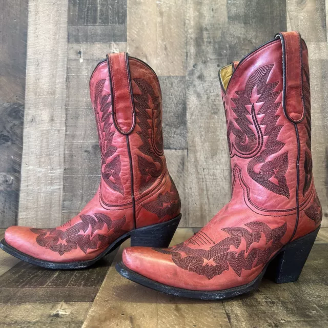 Corral A1158 Red Leather Cowboy Boots Womens 7.5 M
