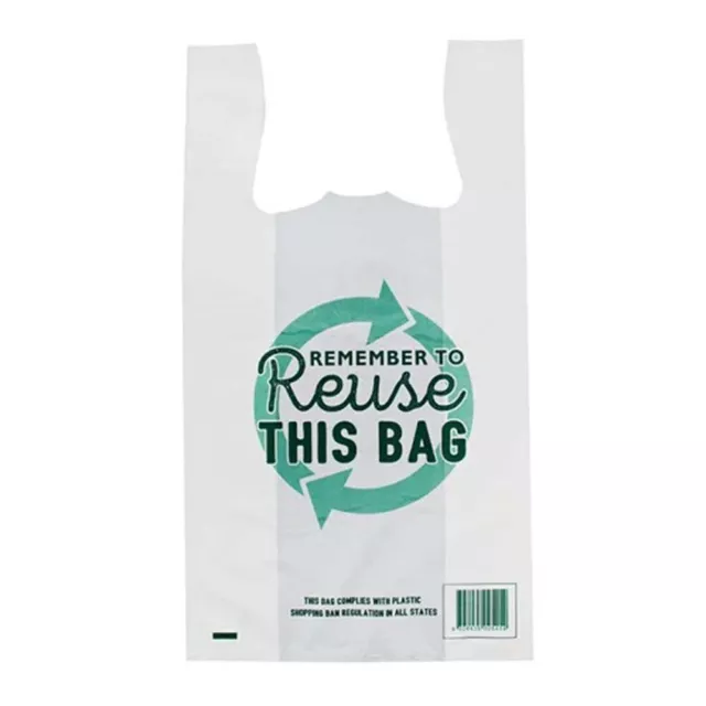Reusable LARGE Singlet Plastic Checkout Bag - PRINTED  500 pcs