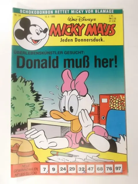 Micky Maus Heft 34 von 1988 Österreich Variant Cover ohne Beilage Z 2