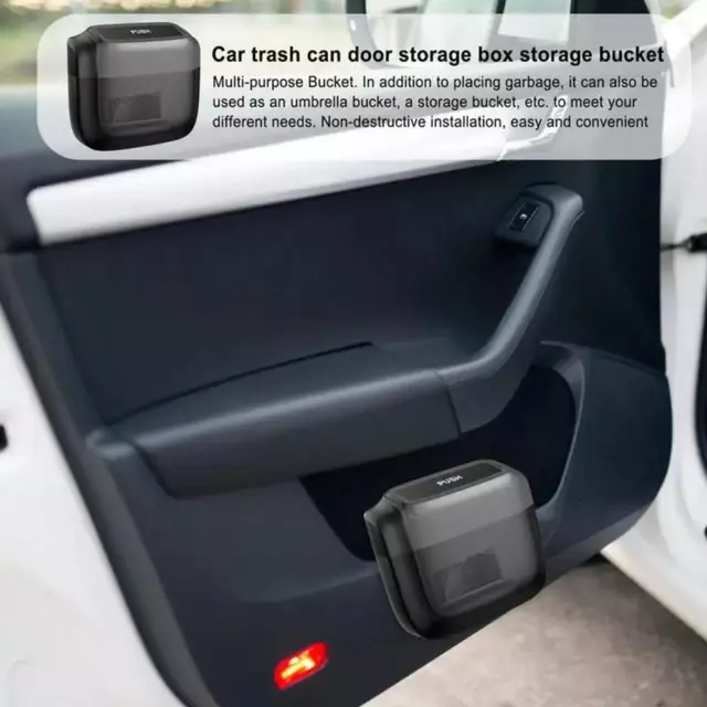 Car Rubbish Holder Wrapper Garbage Can Storage Van Trash Waste Bin Flip Case NEW