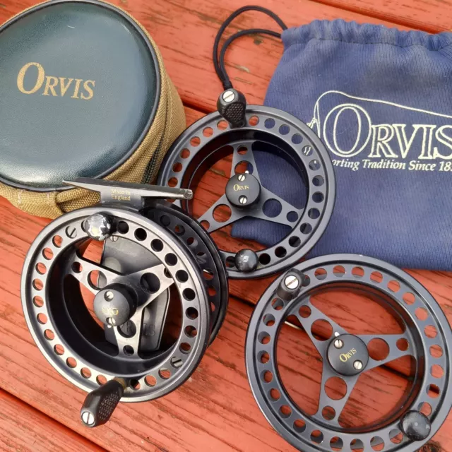 ORVIS BATTENKILL 7/8 Large Arbor Trout Fly Fishing Reel, Used Condition.  Black £76.15 - PicClick UK