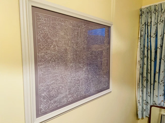 Framed German War Bombing Map