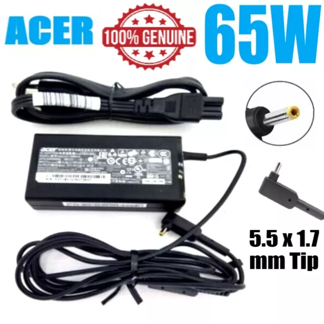 Genuine Acer 65W AC Adapter Charger Power Supply A11-065N1A 19V 3.42A 5.5x1.7mm